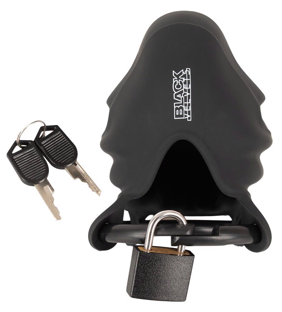 Мужской пояс верности Black Velvets Cock & Ball Cage, 10 см (черный)