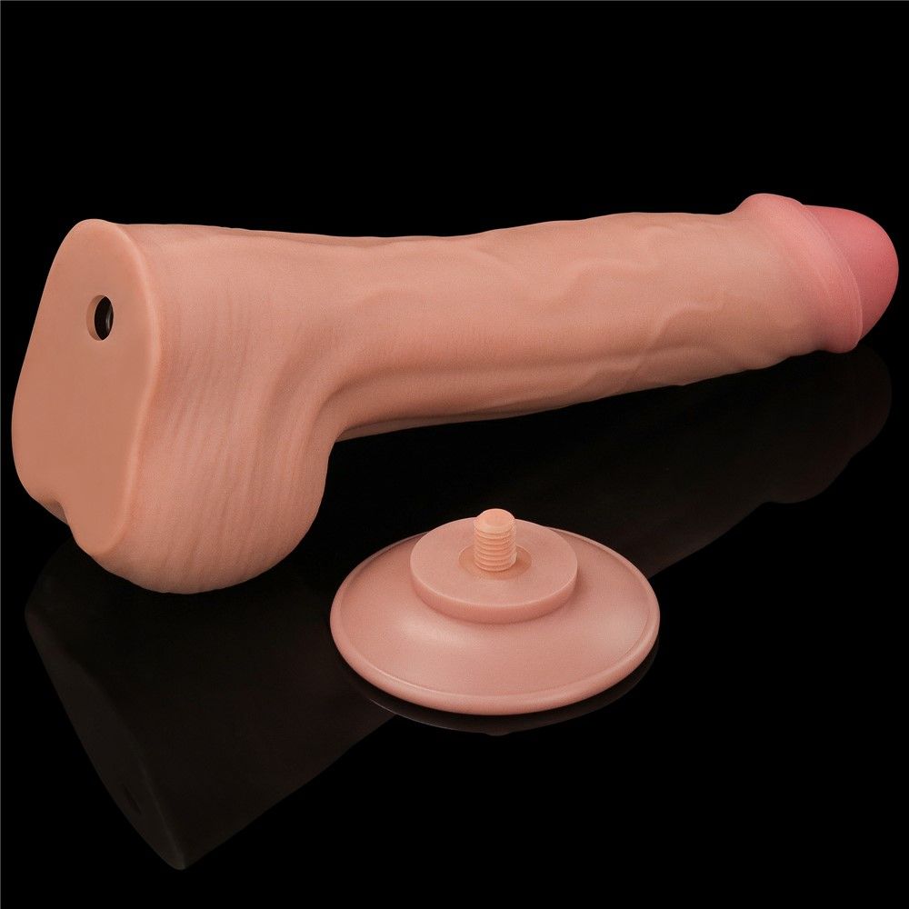 Фалоімітатор LoveToy Sliding-Skin Dual Layer Dong, 29 см (тілесний)