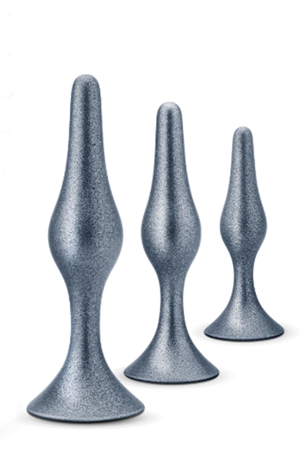 Zestaw korków analnych Anal Adventures Matrix Genesis Plug Kit, 3 szt. (szary)