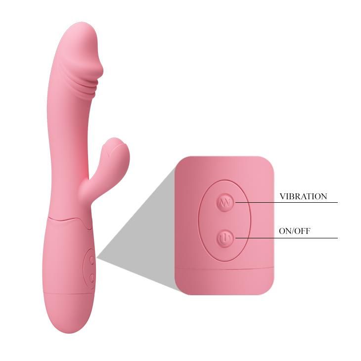 Вибратор-кролик Pretty Love Snappy Flesh, 19.5х3.2 см (розовый)