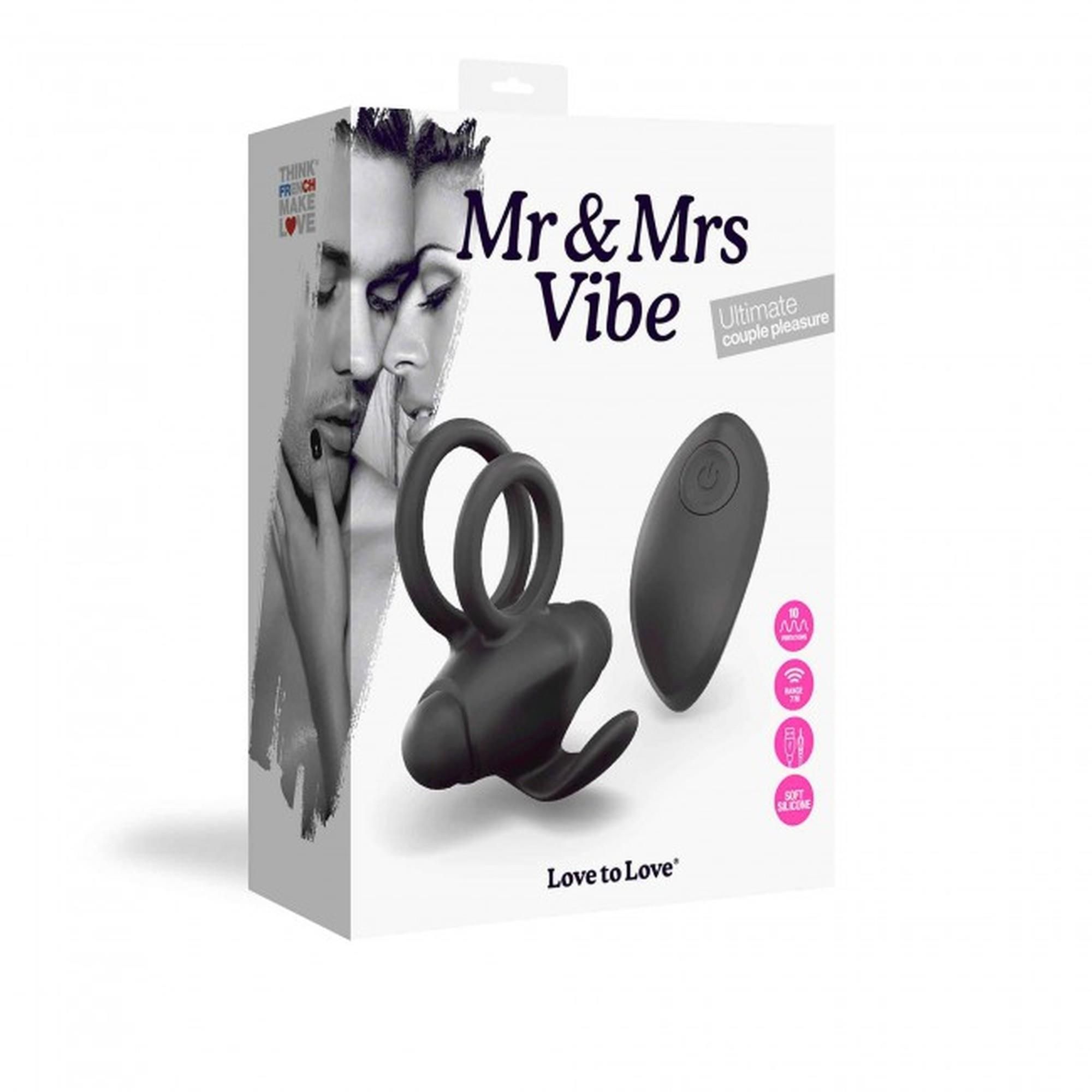 Эрекционное кольцо Love To Love Mr & Mrs Vibe, 3,5 см (черный)