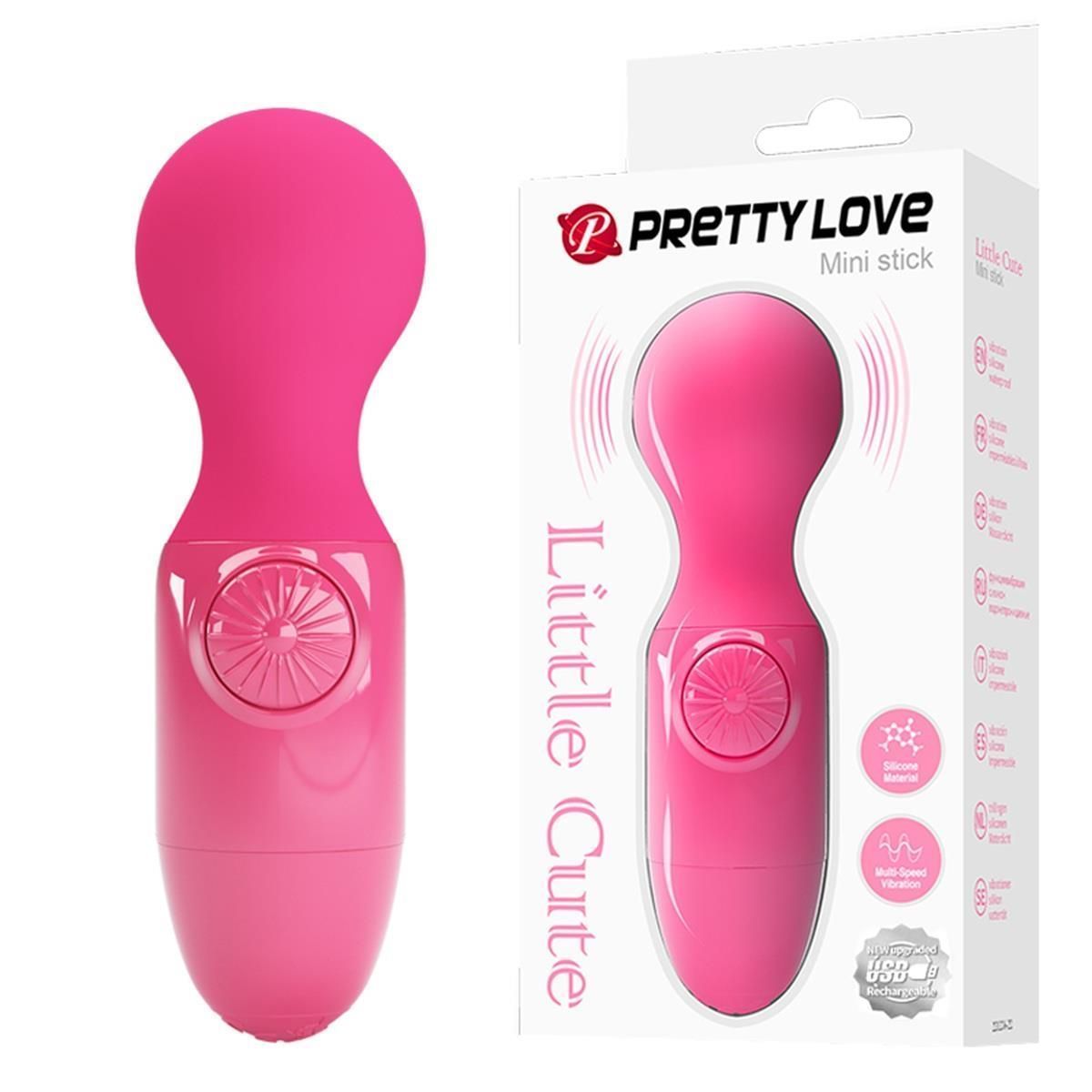 Вібромасажер Pretty Love Mini Stick Little Cute, 12 см (рожевий)