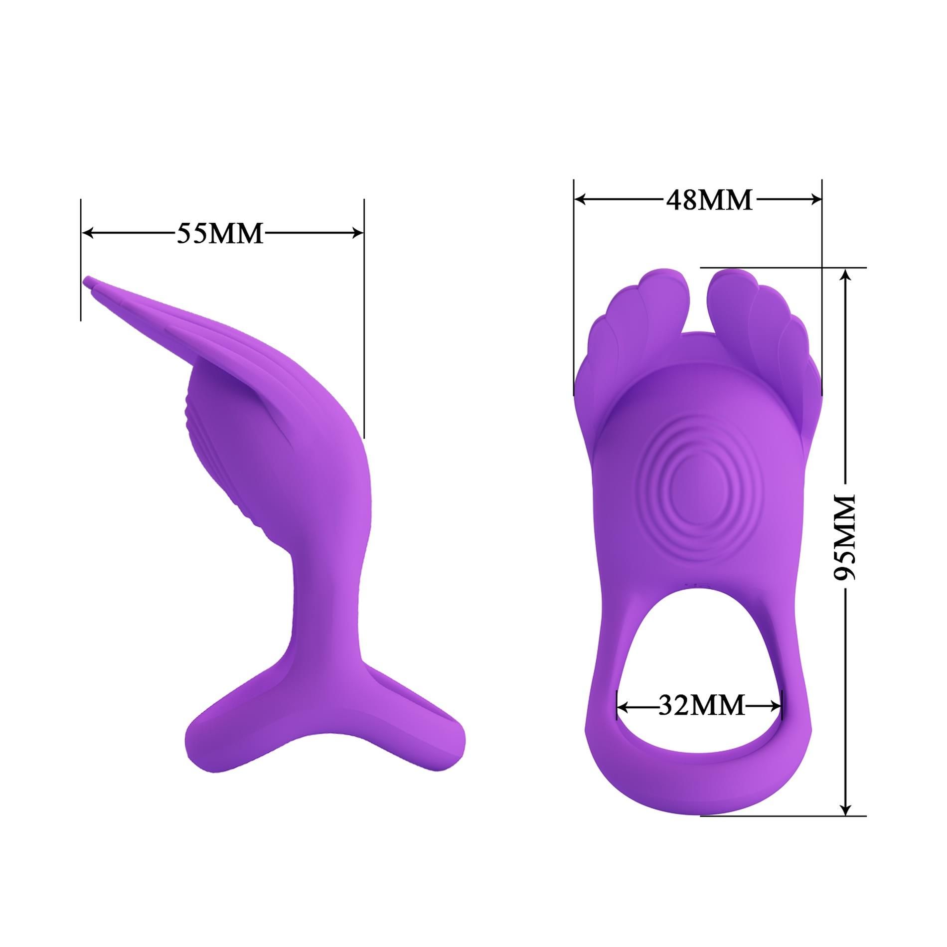 Виброкольцо Pretty Love Silas Vibrant Penis Ring, 9,5 см (фиолетовый)