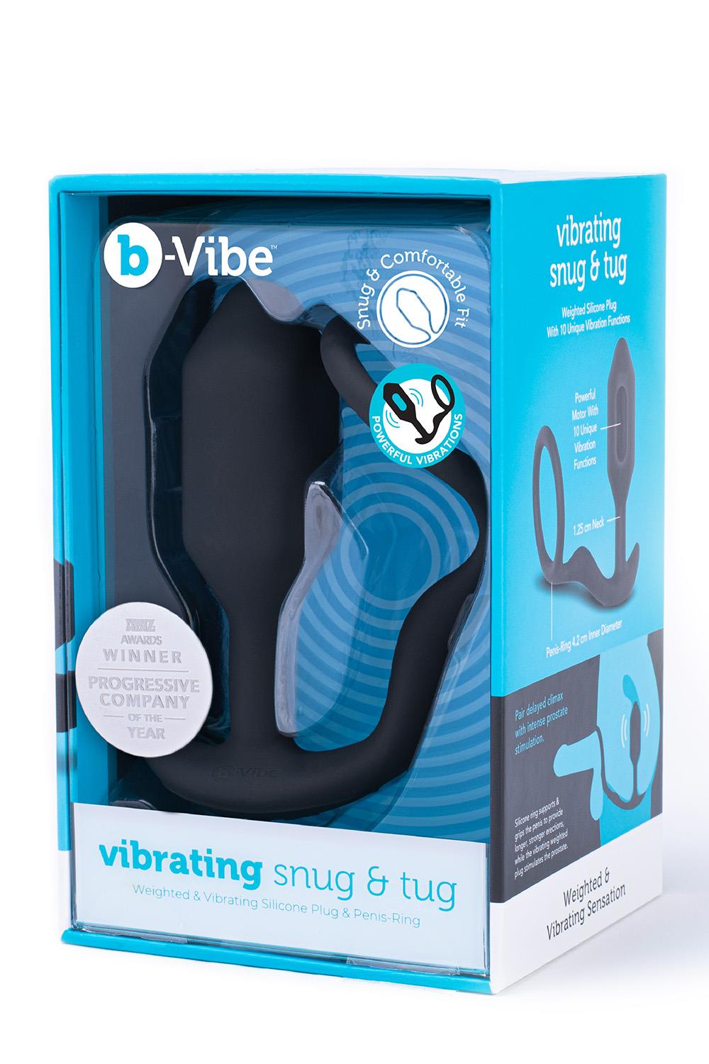 Korek analny B-Vibe Snug Tug M, 10,7 cm (czarny)