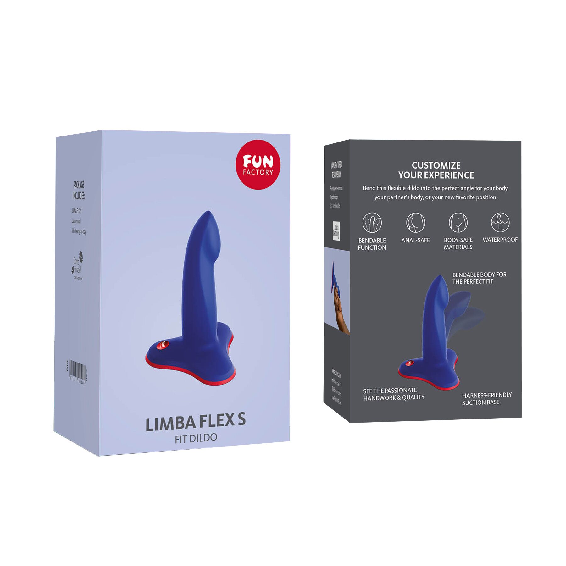Dildo Fun Factory Limba Flex S, 12 cm (niebieski)