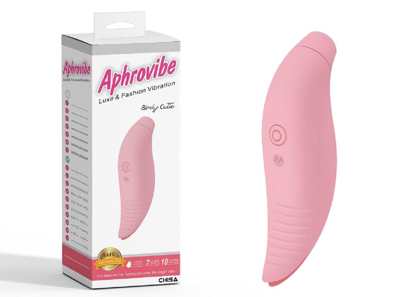Вакуумный стимулятор клитора с вибрацией Aphrovibe Birdy Cutie (светло-розовый)