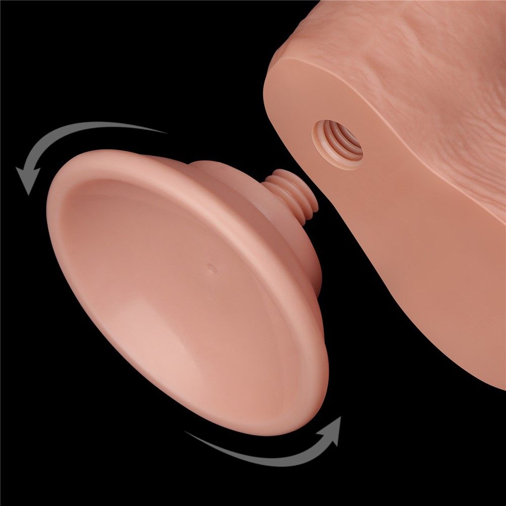 Lovetoy Sliding Skin Dual Layer Dong - Dildo, W kolorze cielistym, 19.5 cm