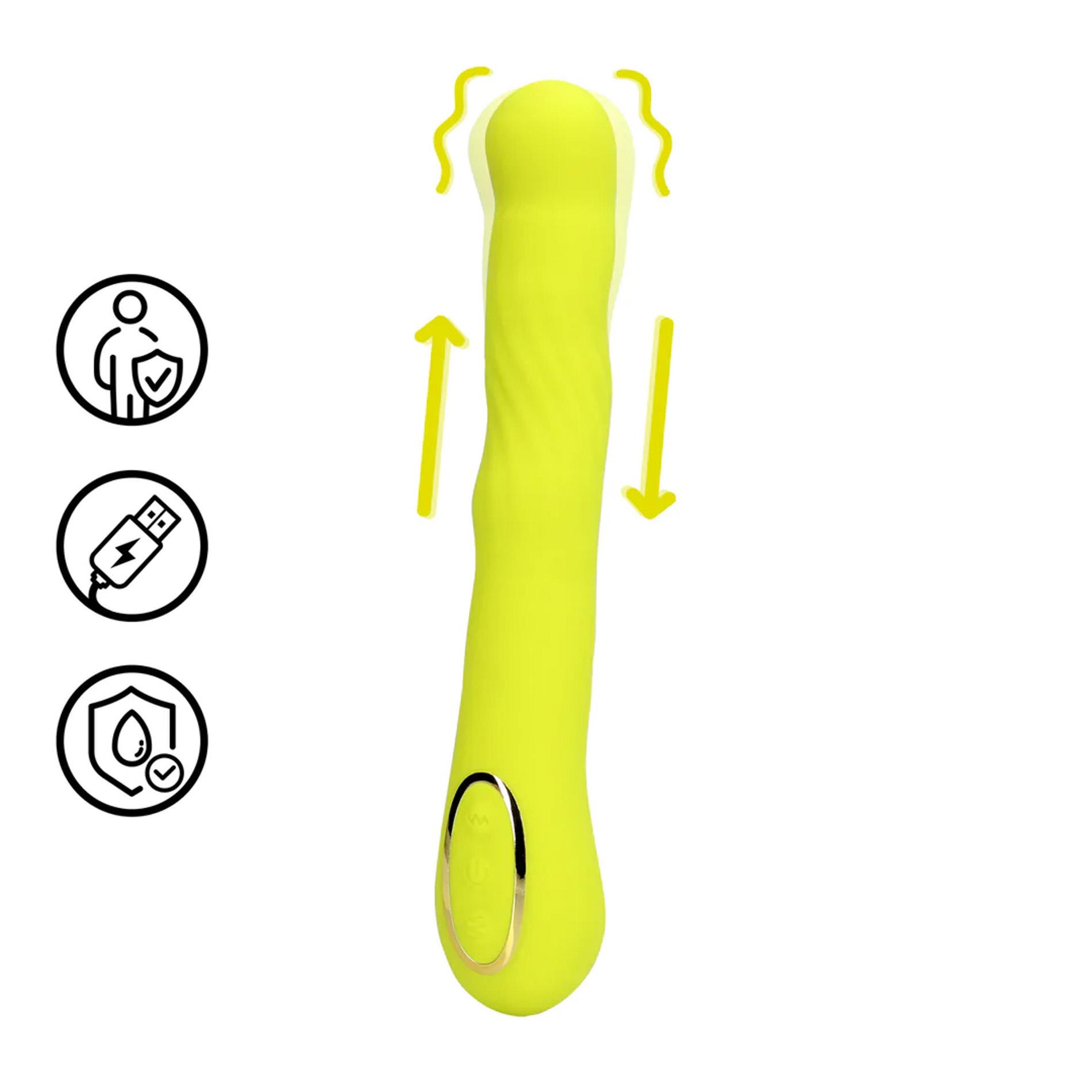Вібратор Loveline Wiggle G-Spot, 3.4 см (лаймовий)