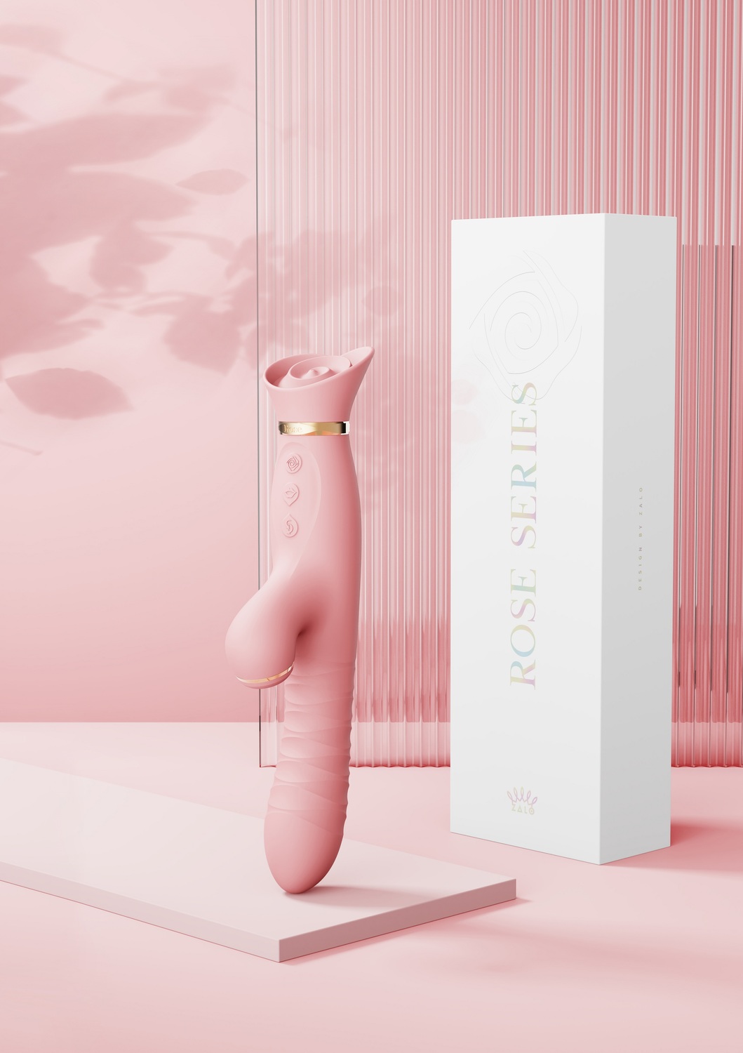 Вибратор-кролик Zalo Rose Rabbit Thruster, 25 см (светло-розовый)