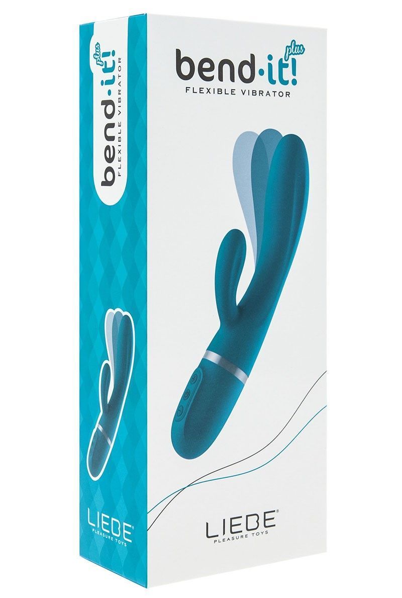 Вибратор-кролик Liebe Pleasure Toys Bend It Plus, 20 см (синий)