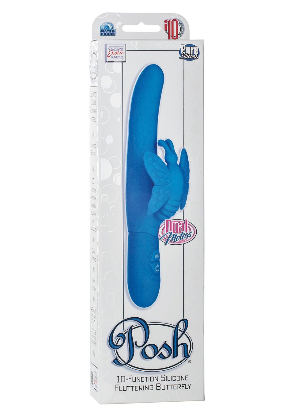 Вибратор Posh 10-Function Fluttering Butterfly, 21,5 см (синий)