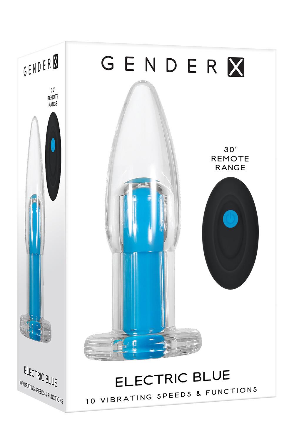 Korek analny Gender X Electric, 12 cm (niebieski)