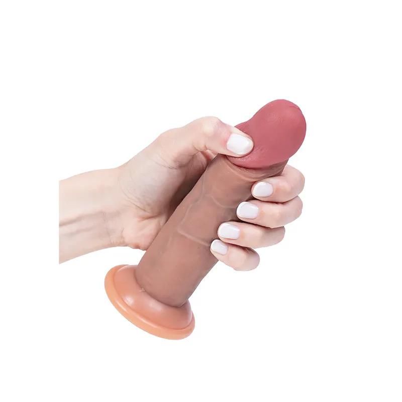 Dildo Fantasy movable foreskin, 18 cm (w kolorze cielistym)