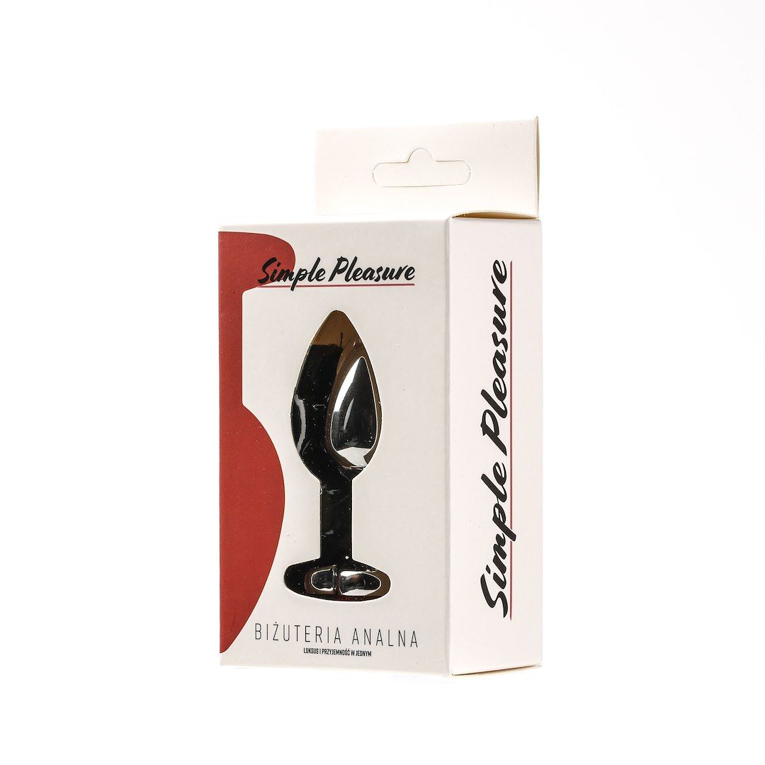 Korek Analny z kryształem Simply Pleasure S, 7 cm (czerwony)