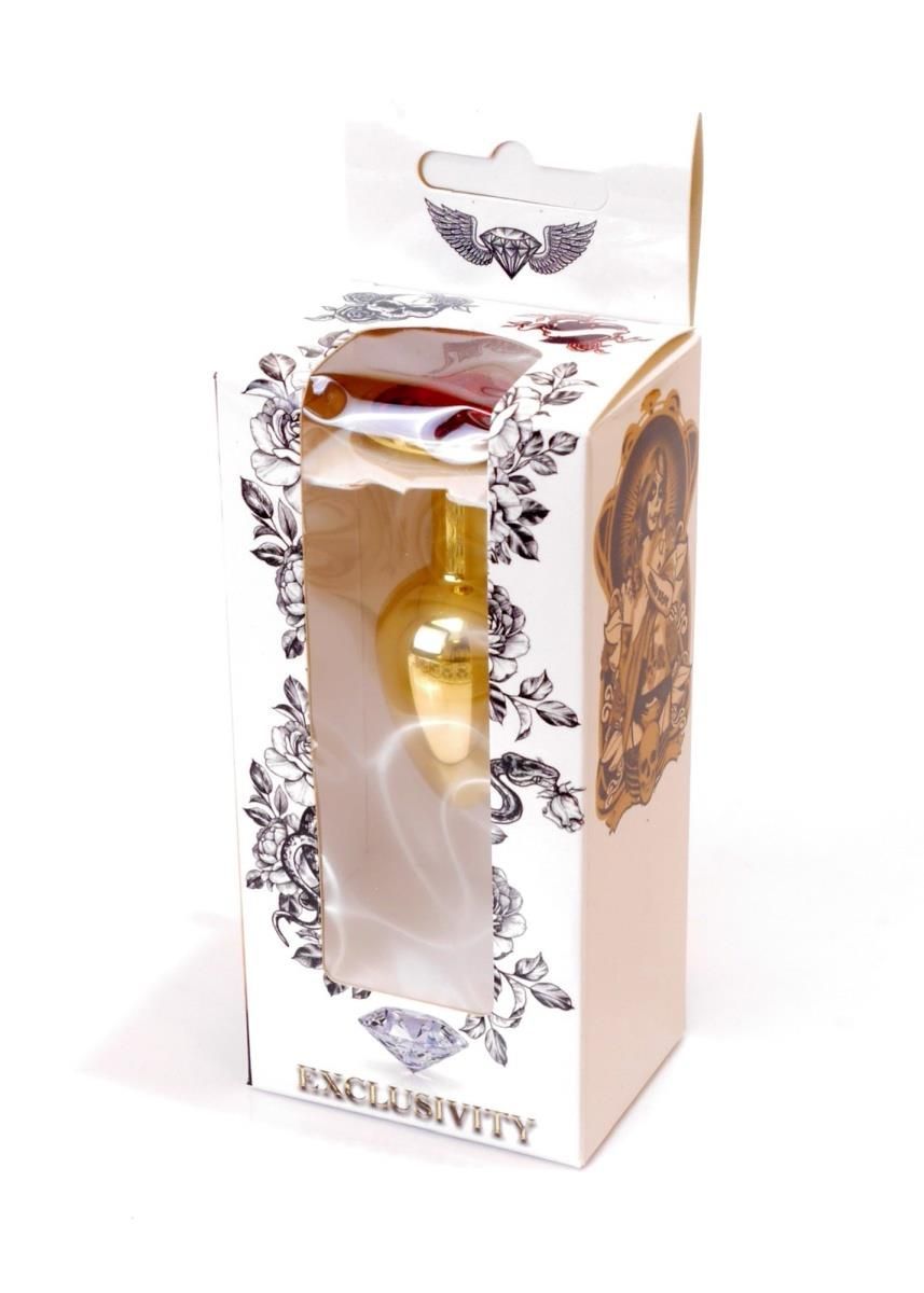 Metalowy korek analny z kryształem Boss Jewellery, 7 cm (czerwony)