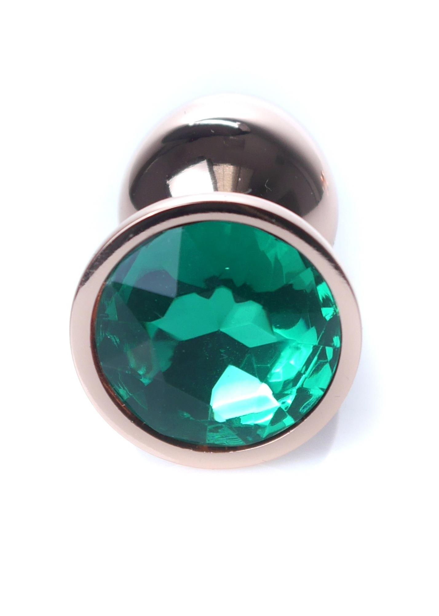 Анальна пробка з кристалом B - Series HeavyFun Plug-Jewellery, 7 см (зелений)