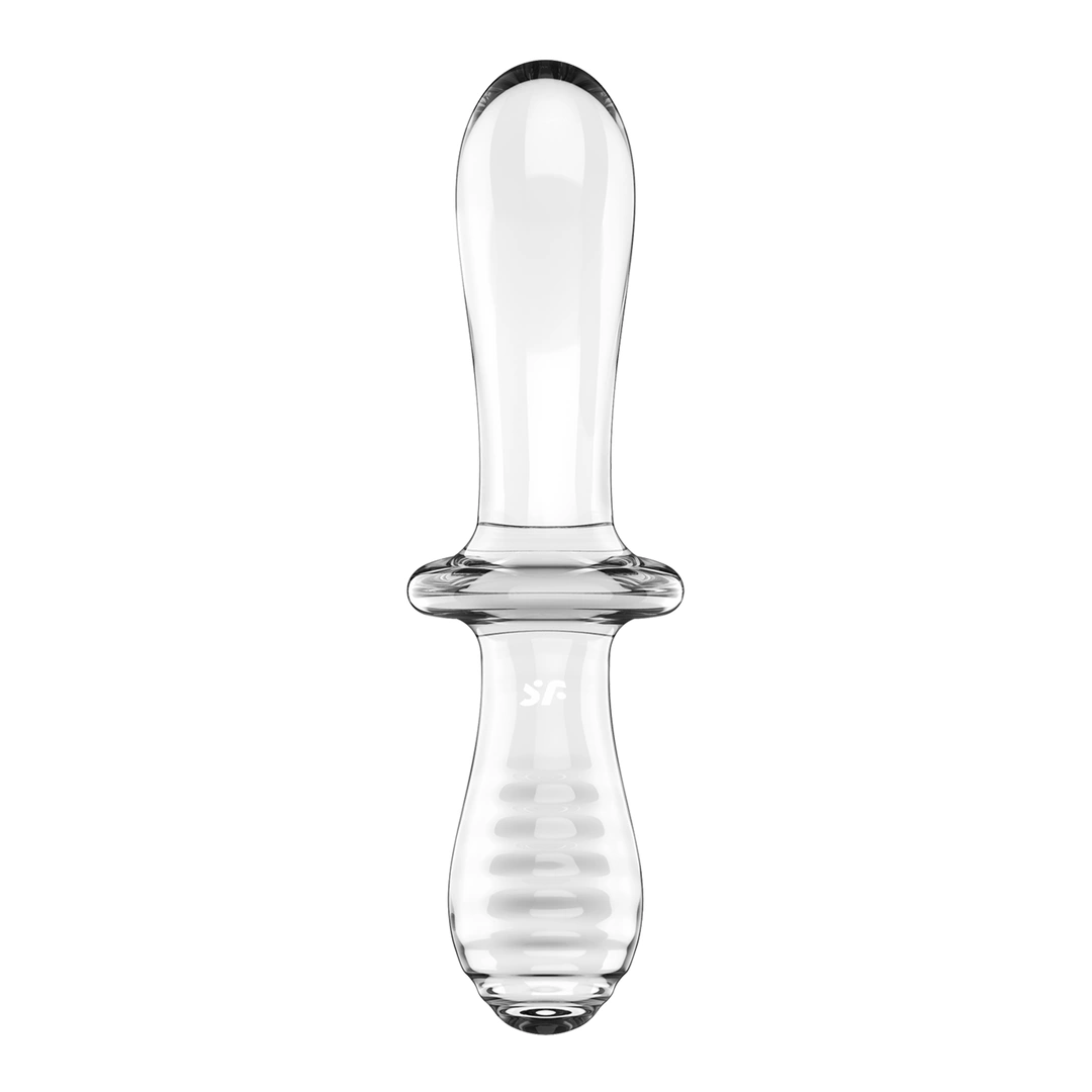 Фаллоимитатор Satisfyer Double Crystal, 19.6 см (прозрачный)