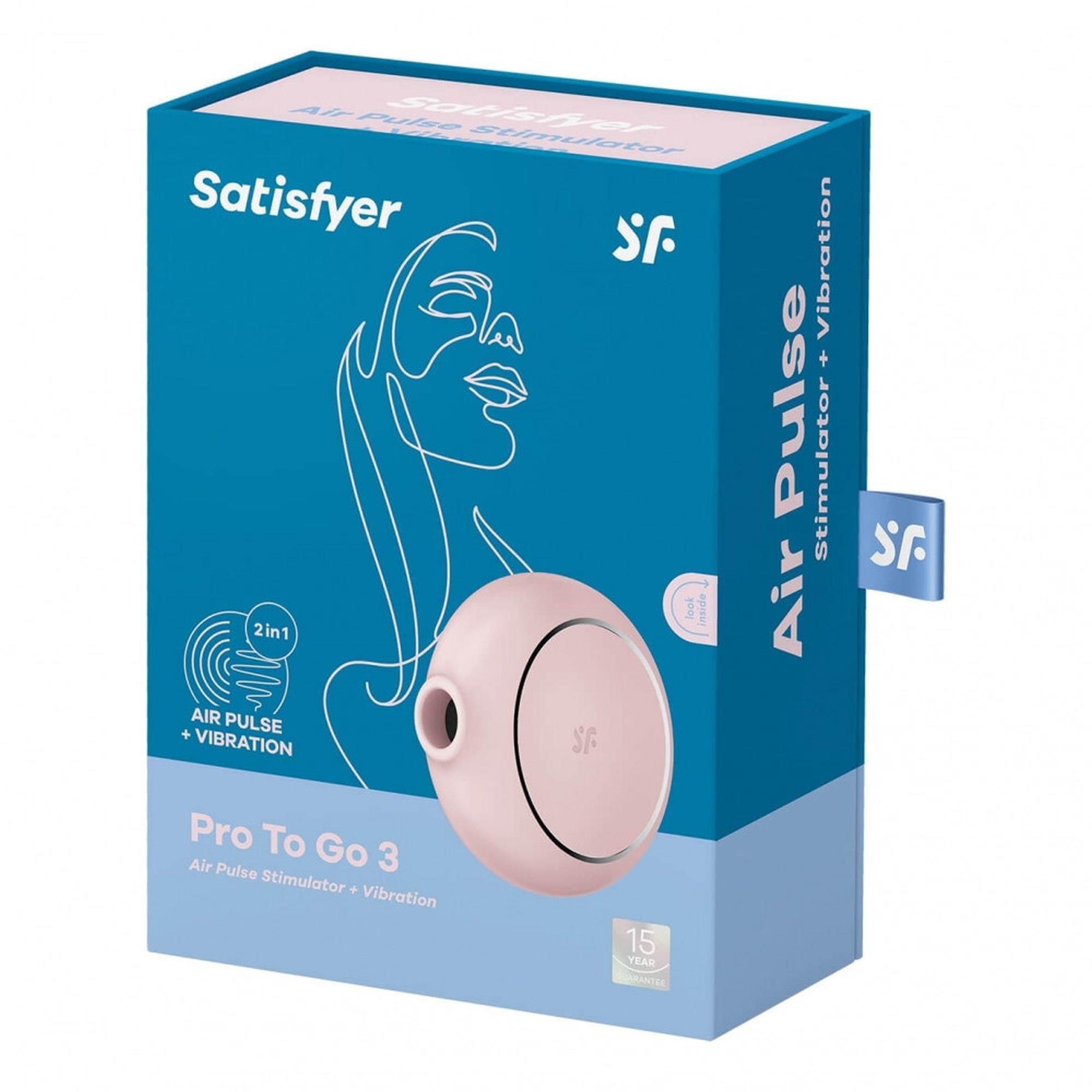 Вакуумный стимулятор клитора с вибрацией Satisfyer Pro To Go 3 (розовый)