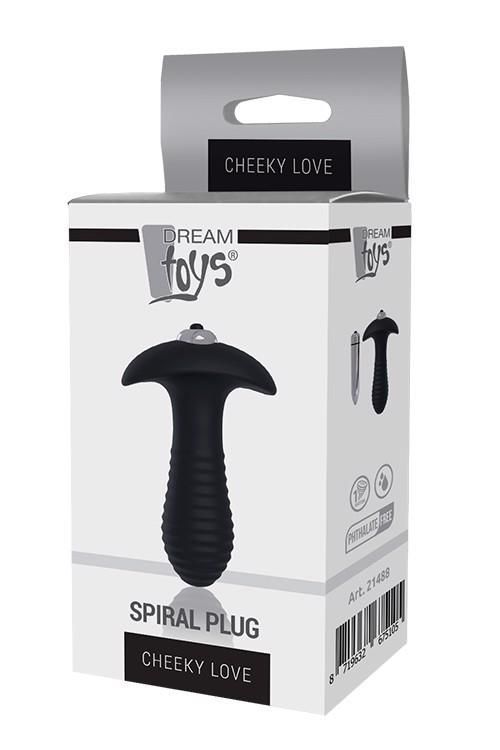 Korek analny z wibracją Dream Toys Spiral Plug, 9 cm (czarny)