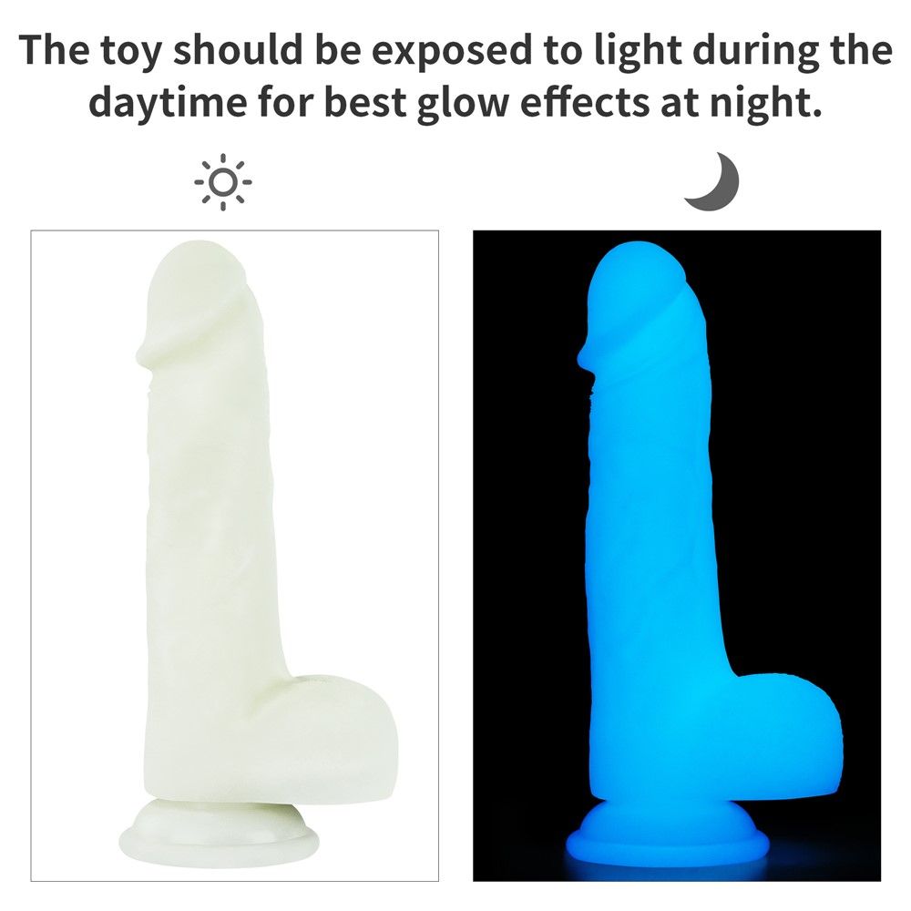 Неоновый фаллоимитатор LoveToy Lumino Play, 20,9 см (голубой)
