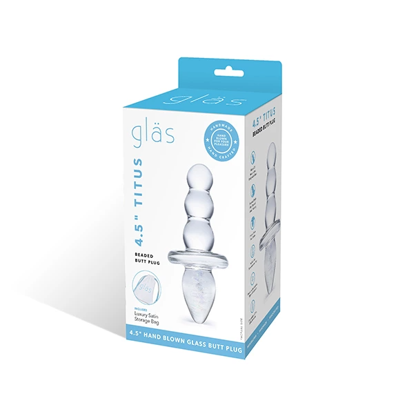 Скляна анальна пробка Glas Titus, 11,5 см (прозорий)