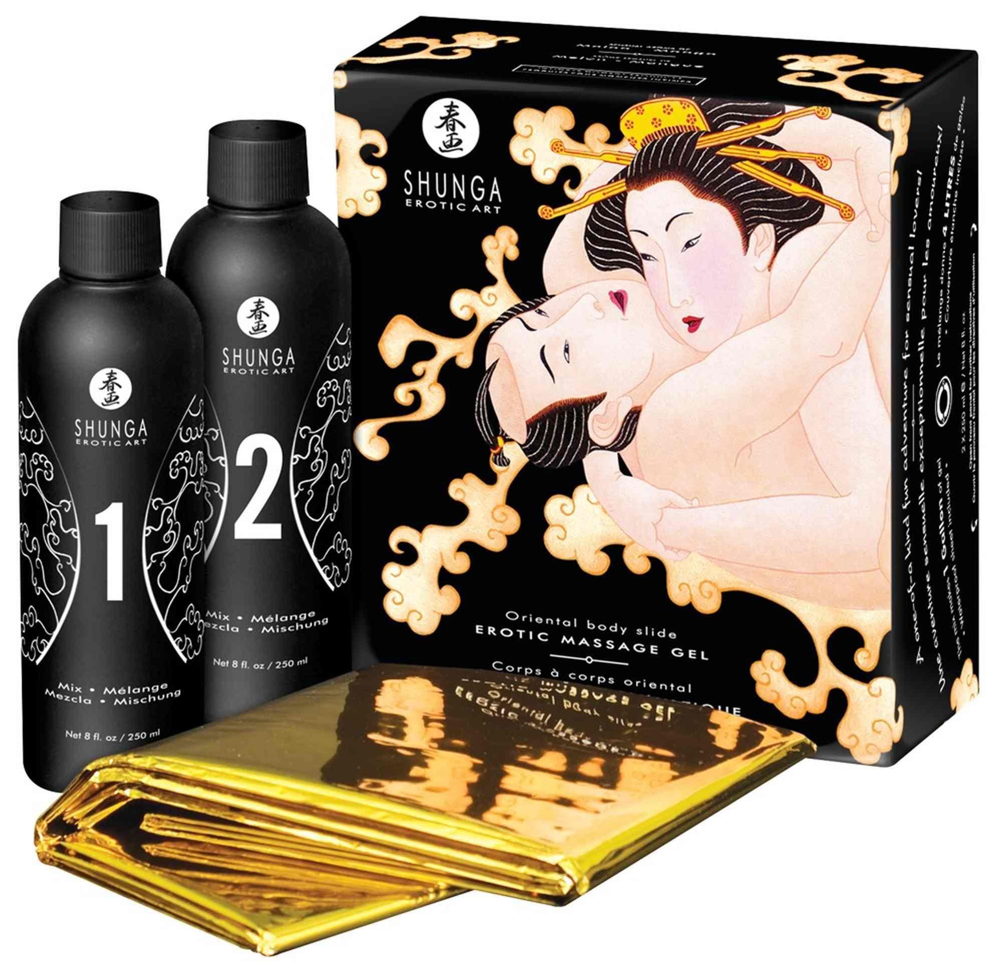 Набір для еротичного масажу Shunga Oriental Body-to-Body диня і манго, 500 мл