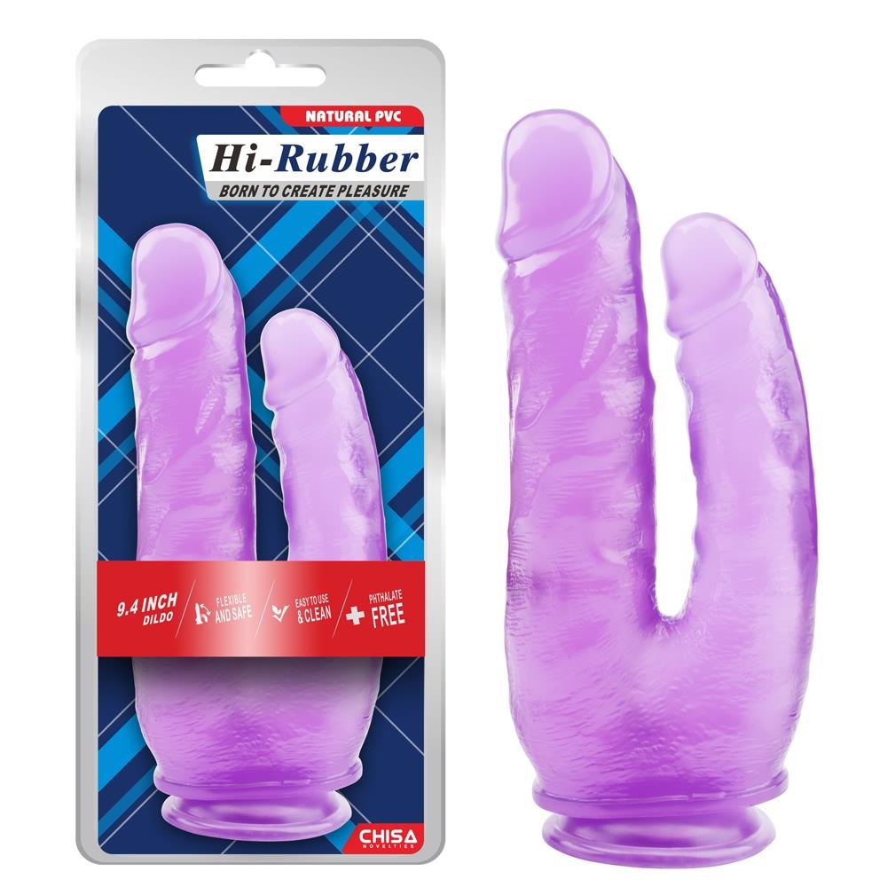 Подвійний фалоімітатор Hi-Rubber Born To Create Pleasure 9.4" (фіолетовий)