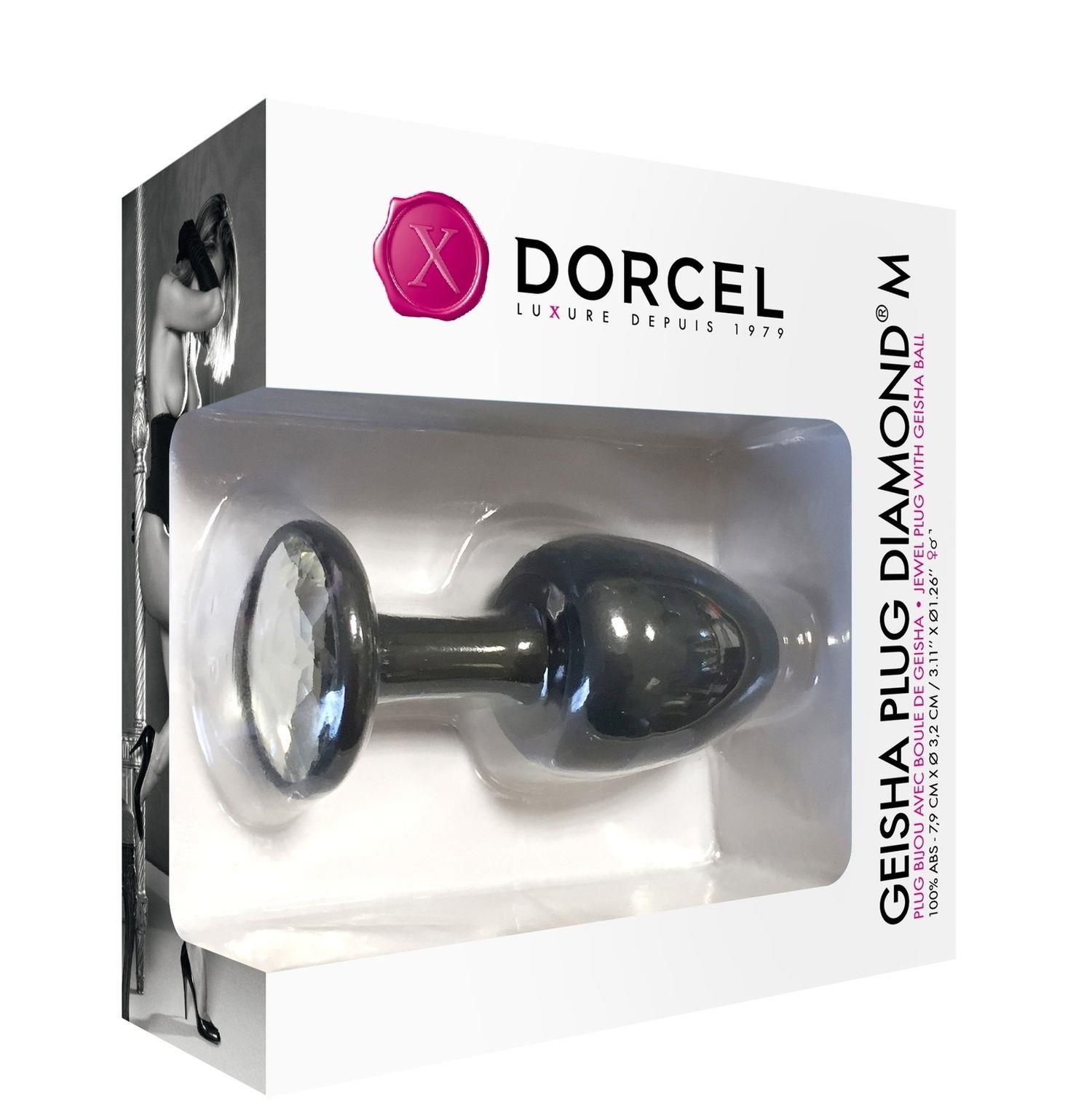 Korek analny Dorcel Geisha Plug Diamond M, 8 cm (czarny)