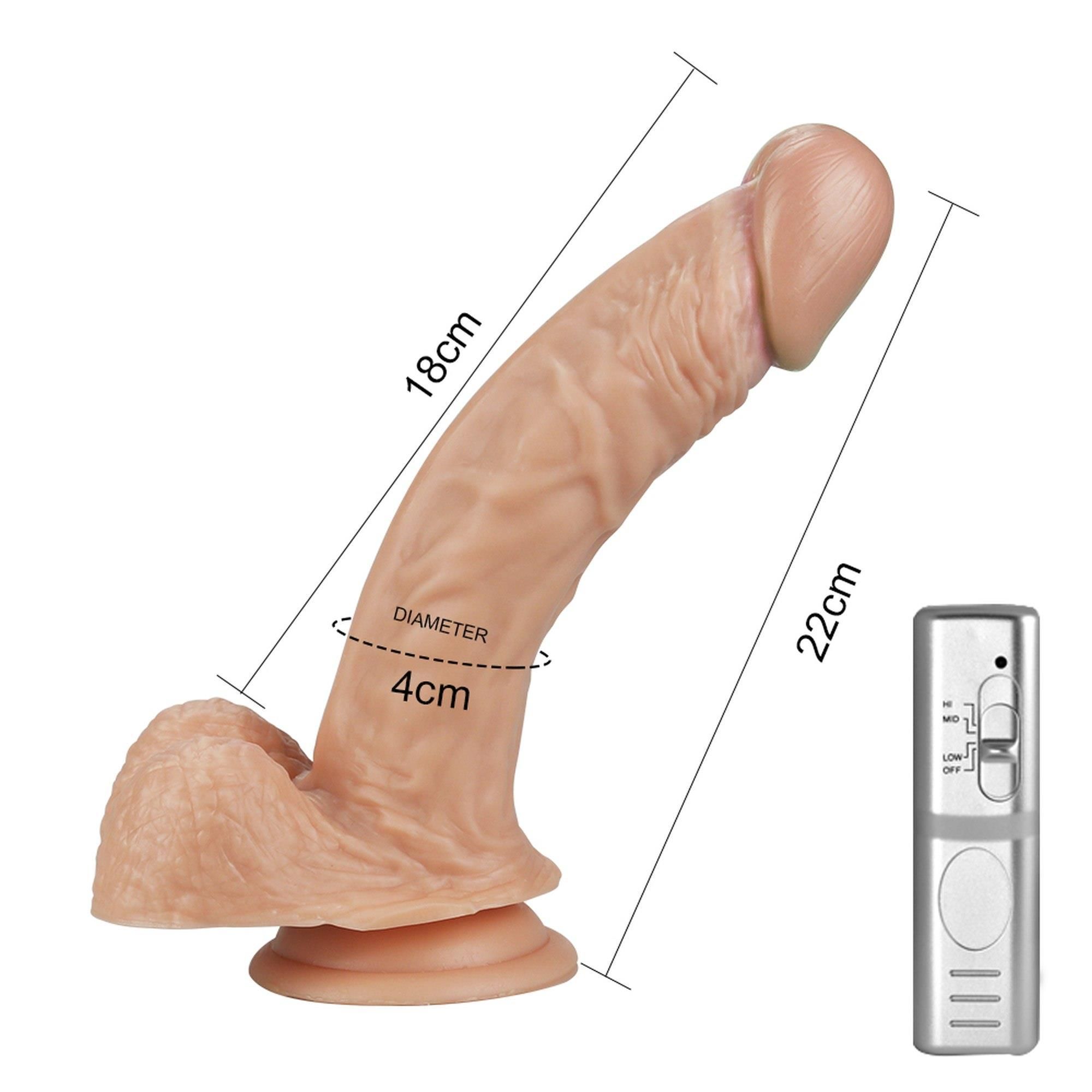 Вібратор LoveToy Real Extreme, 22 см (тілесний)