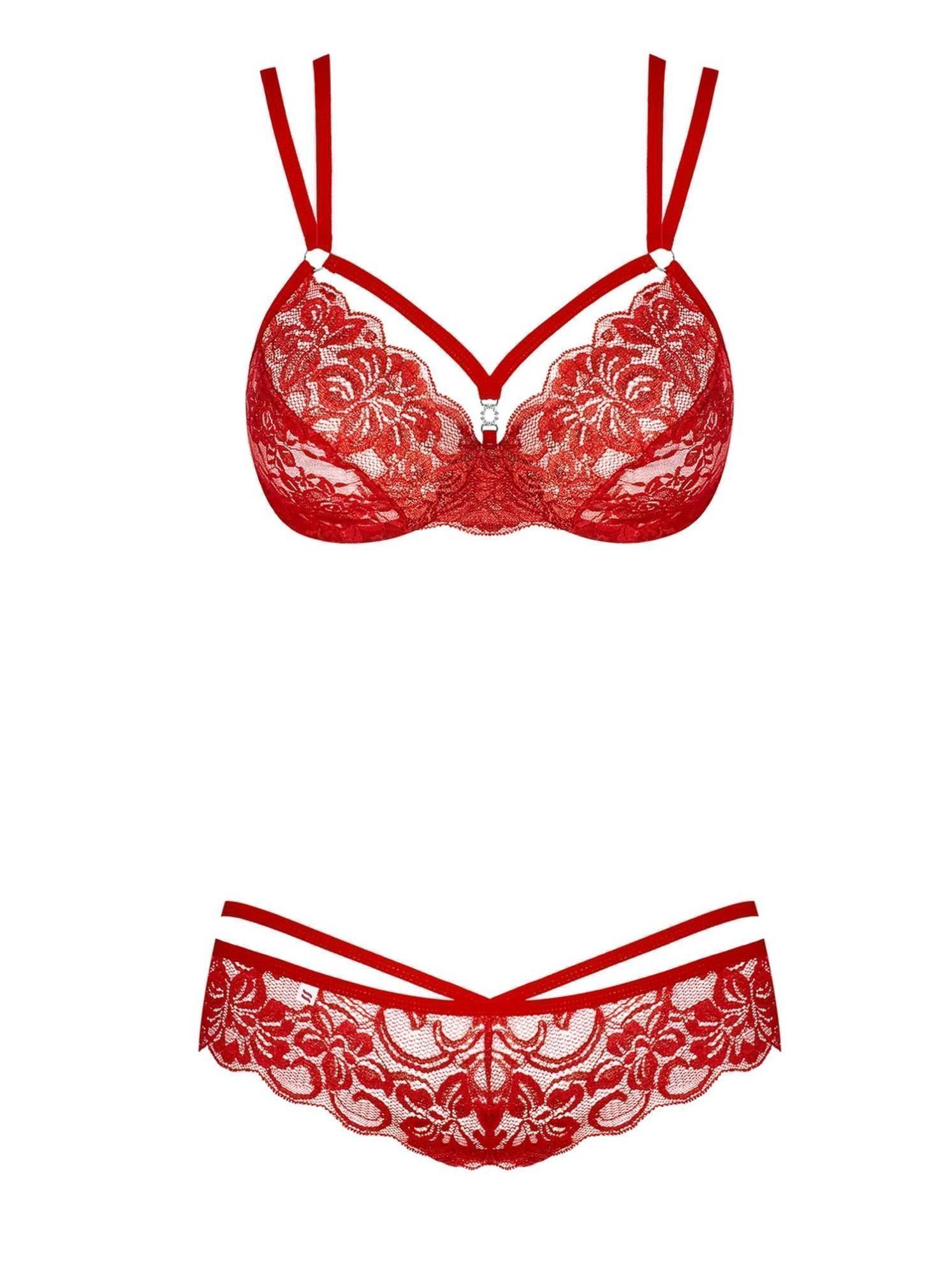 Комплект белья Obsessive 860-SET-1, S/M (красный)