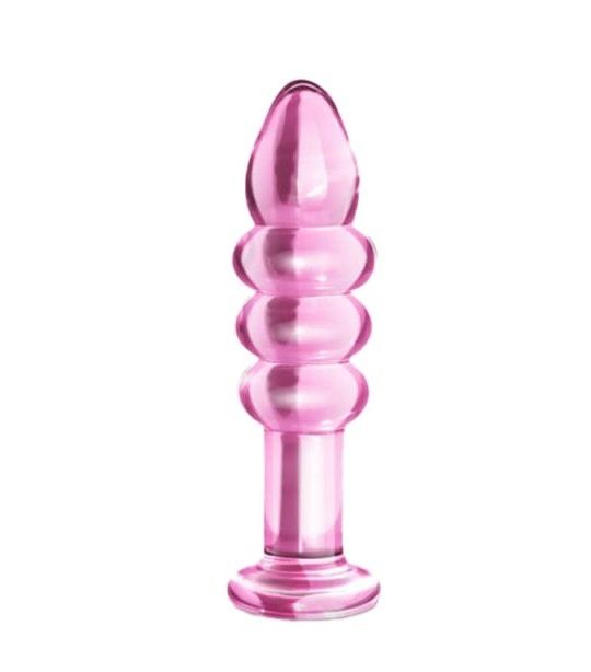 Korek analny LoveToy Glass Romance 5.5 ", 14 cm (różowy)