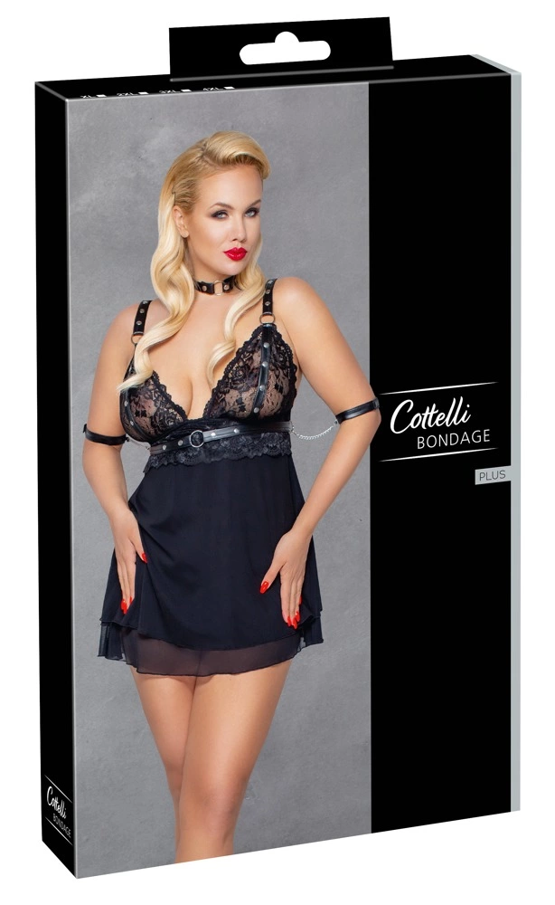 Комплект Cottelli Bondage Babydoll, 3XL (черный)