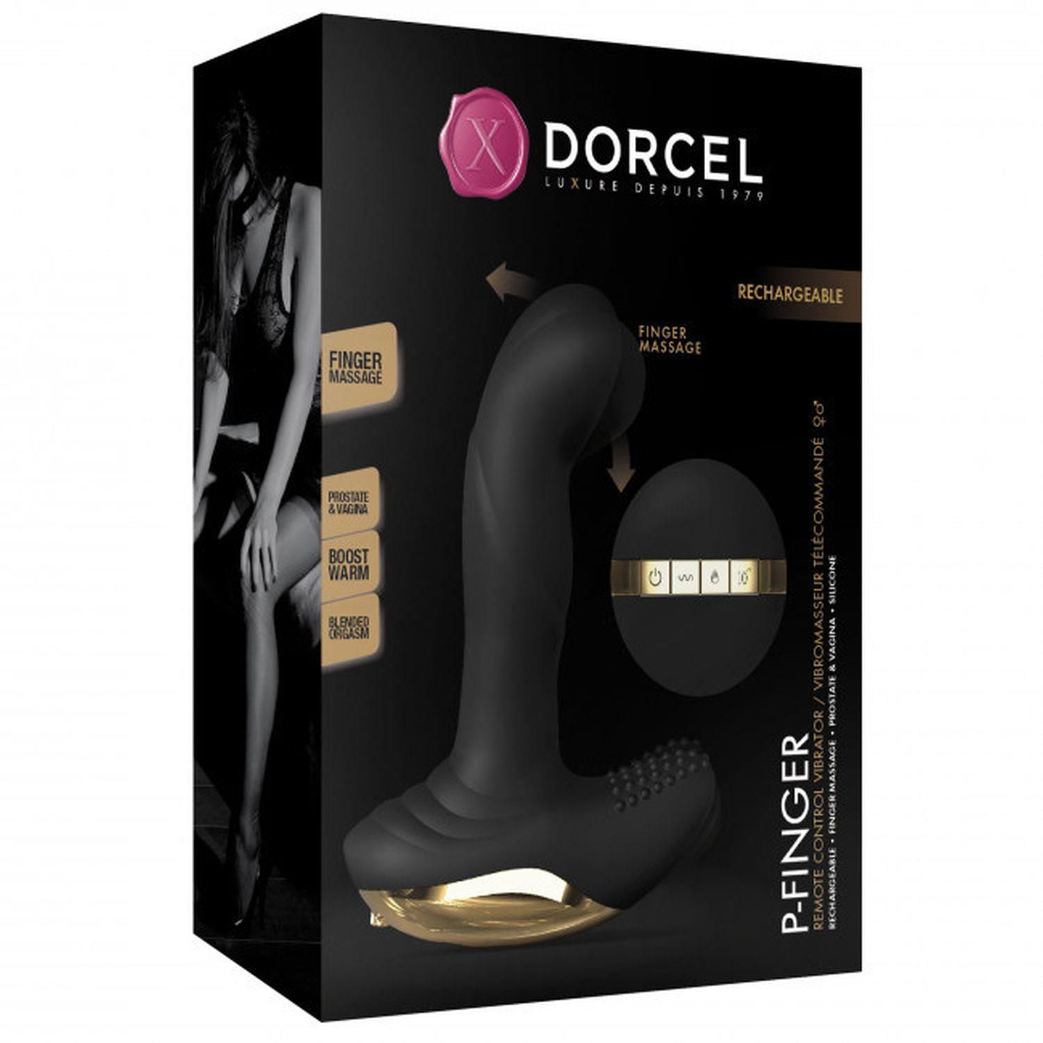 Массажер простаты Dorcel P-Finger, 13,5 см (черный)