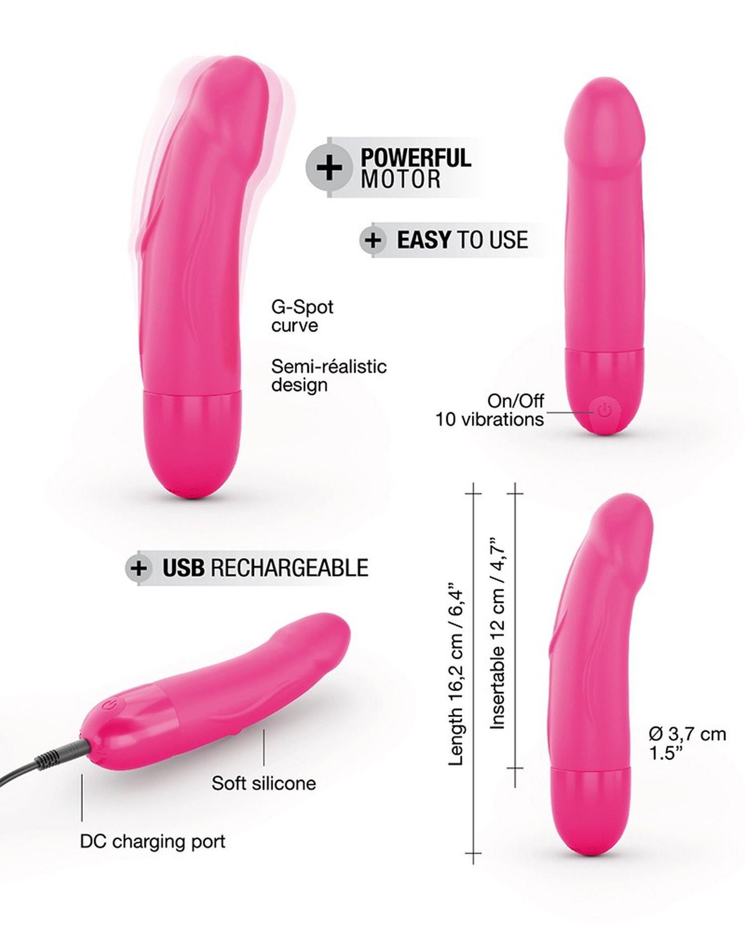 Вібратор для точки G Dorcel Real Vibration 2.0, 16 см (рожевий)