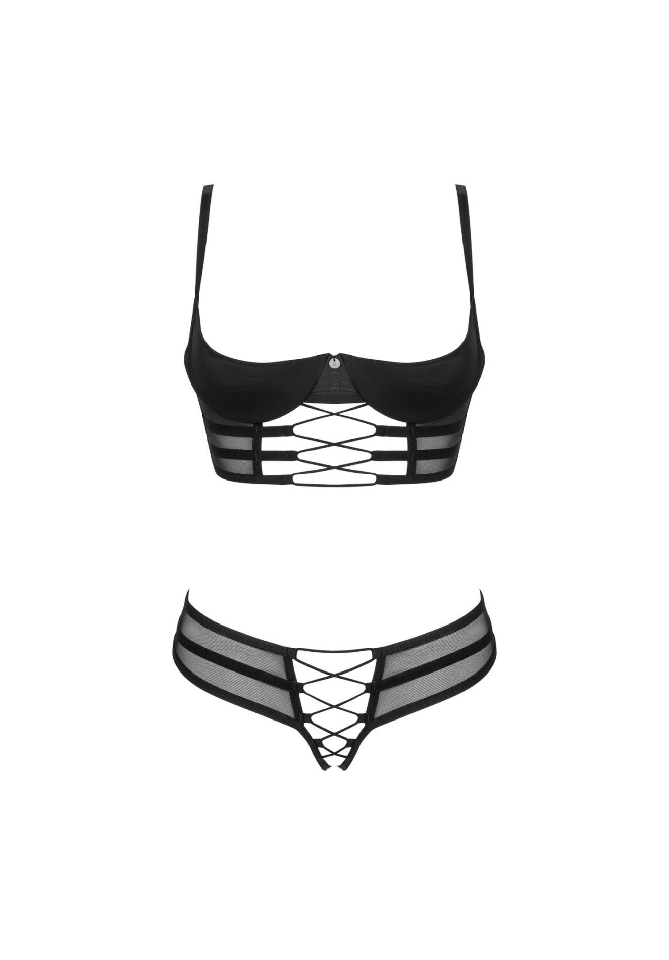 Комплект эротического белья Obsessive Roxelia, M/L (черный)