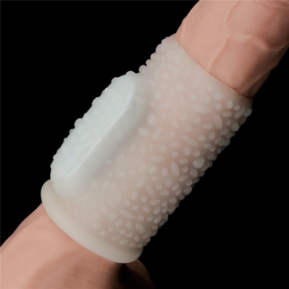 Насадка на пенис с вибрацией LoveToy Vibrating Drip Knights Ring, 10 см (белый)