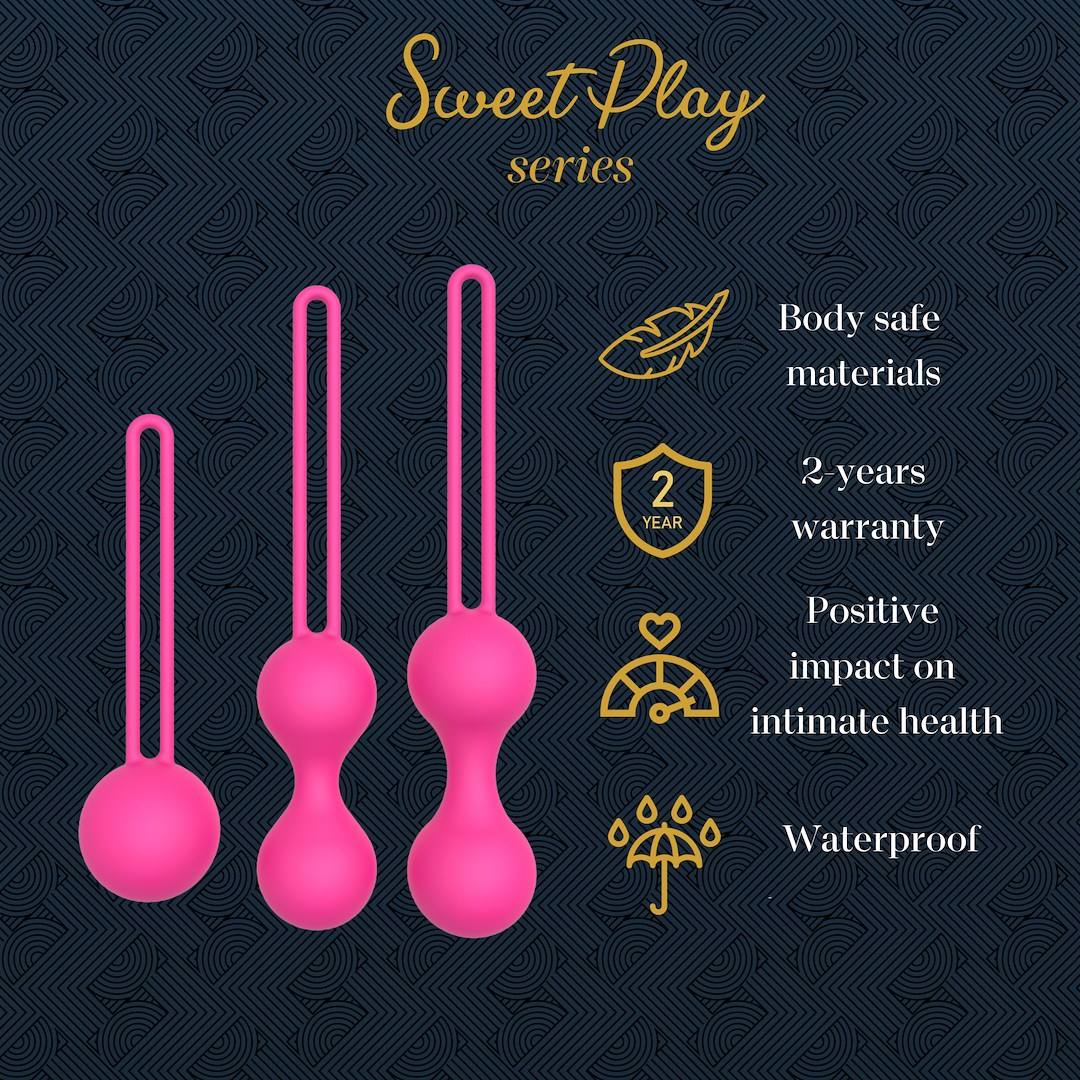 Вагинальные шарики Erospace Sweet Play A12, 3 шт (розовый)