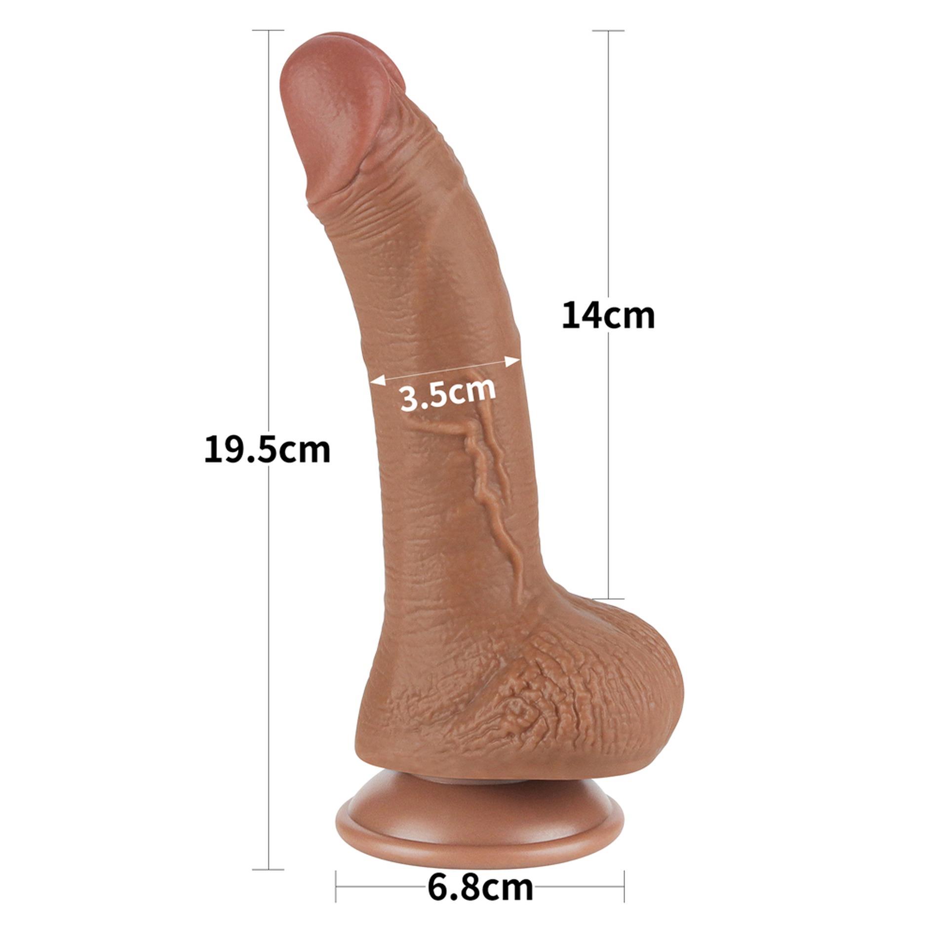 Фаллоимитатор Sliding-Skin Dual Layer Dong 7.5'', 19.5 см (коричневый)