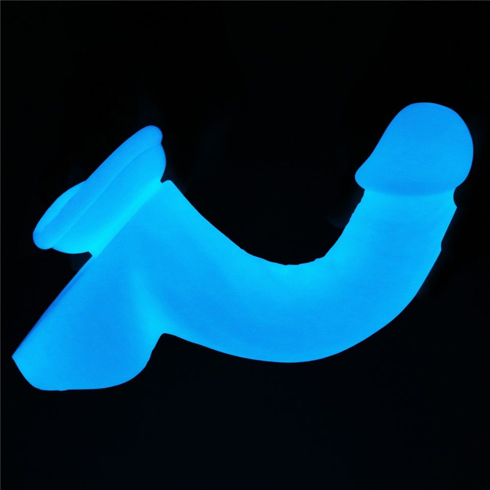 Неоновый фаллоимитатор LoveToy Lumino Play, 23 см (голубой)