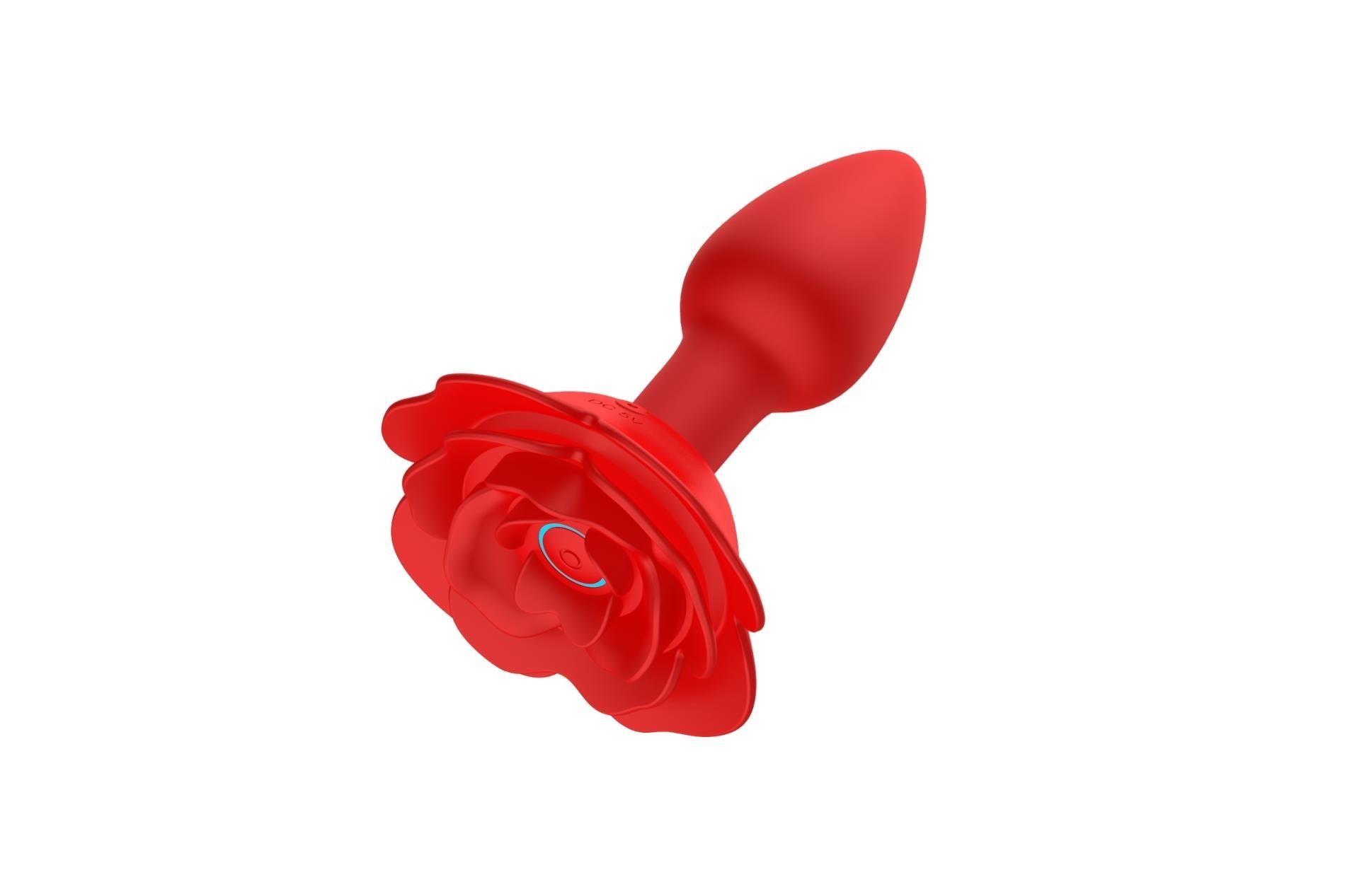 Korek analny B - seria Cute Rose, 11.1 cm (czerwony)