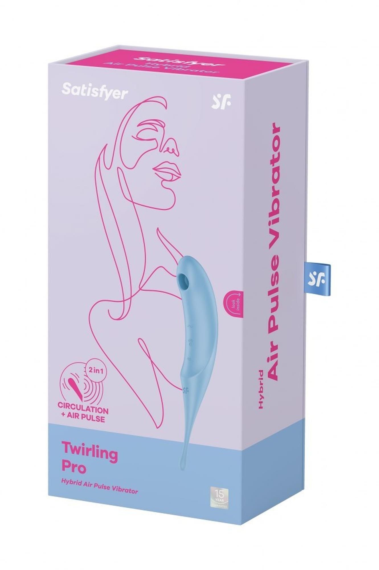 Вакуумний стимулятор клітора з вібрацією Satisfyer Twirling Pro (блакитний)