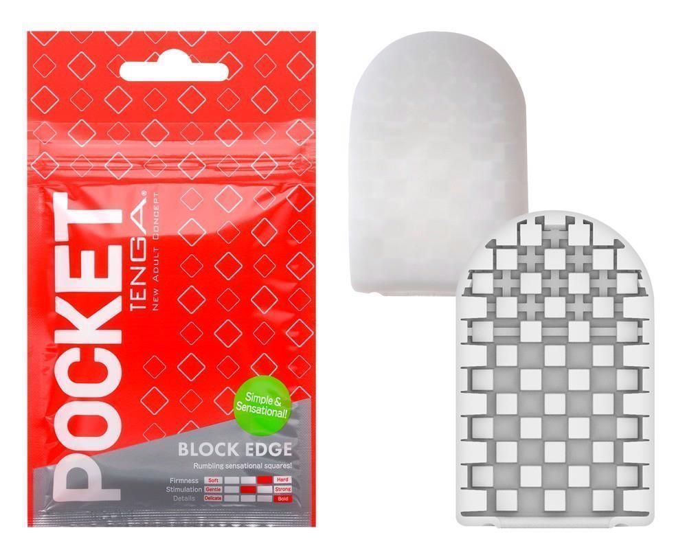 Мастурбатор Tenga Pocket Block Edge (белый)