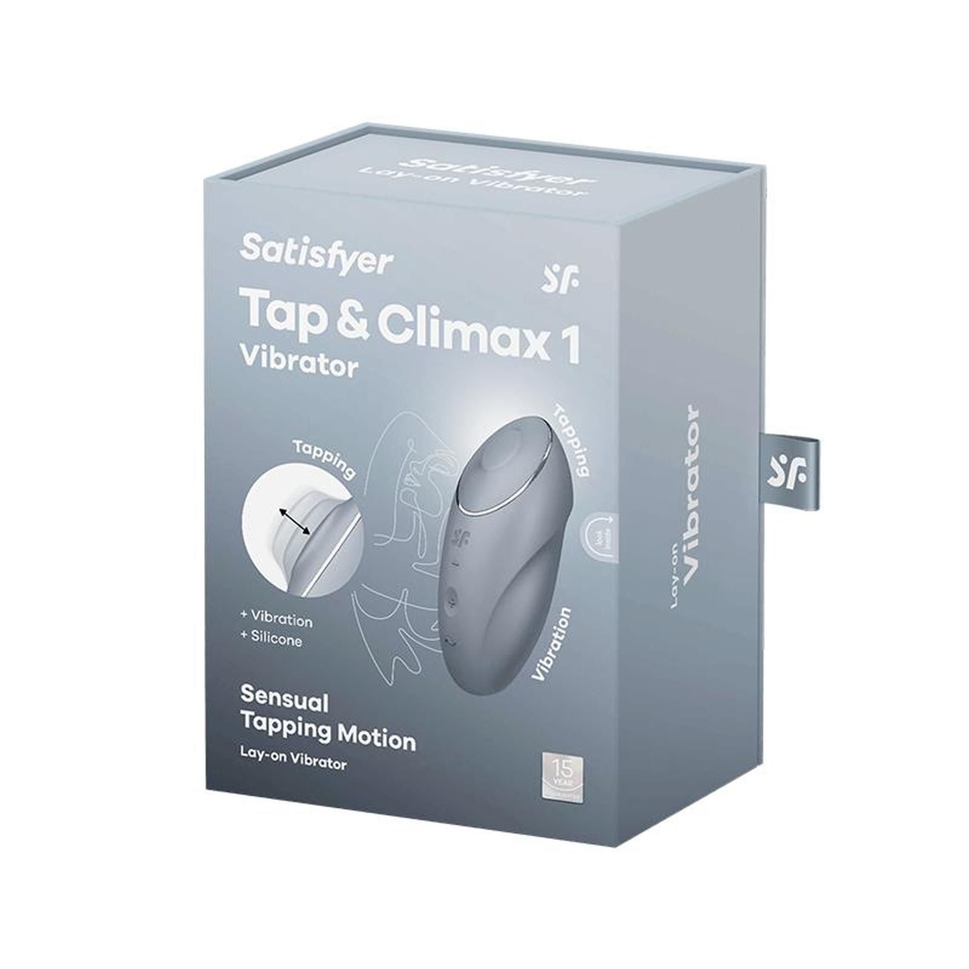 Вибратор для клитора Satisfyer Tap & Climax 1, 11 см (серый)