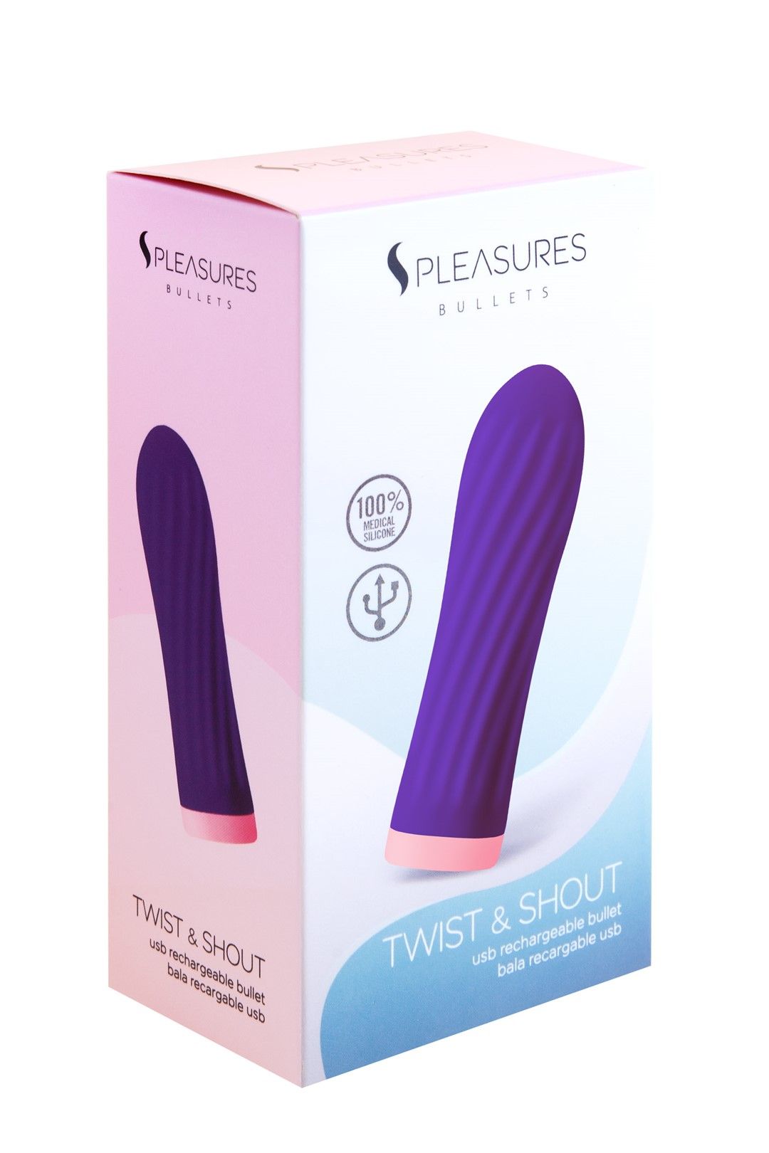 Вибратор для клитора Pleasures Bullets Twist & Shout, 8,5 см (фиолетовый)