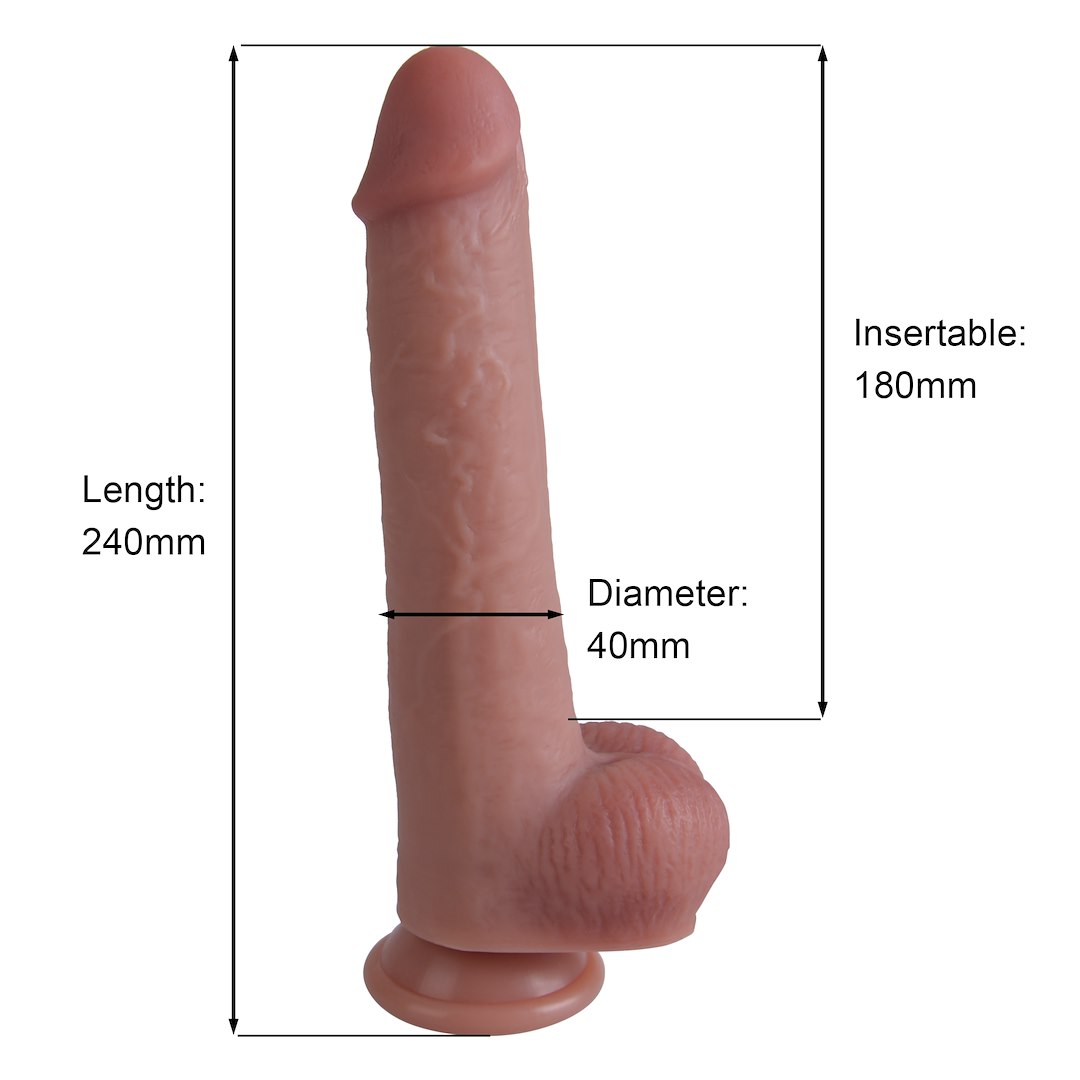 Фаллоимитатор Erospace Natural Play D3, 24 см (телесный)