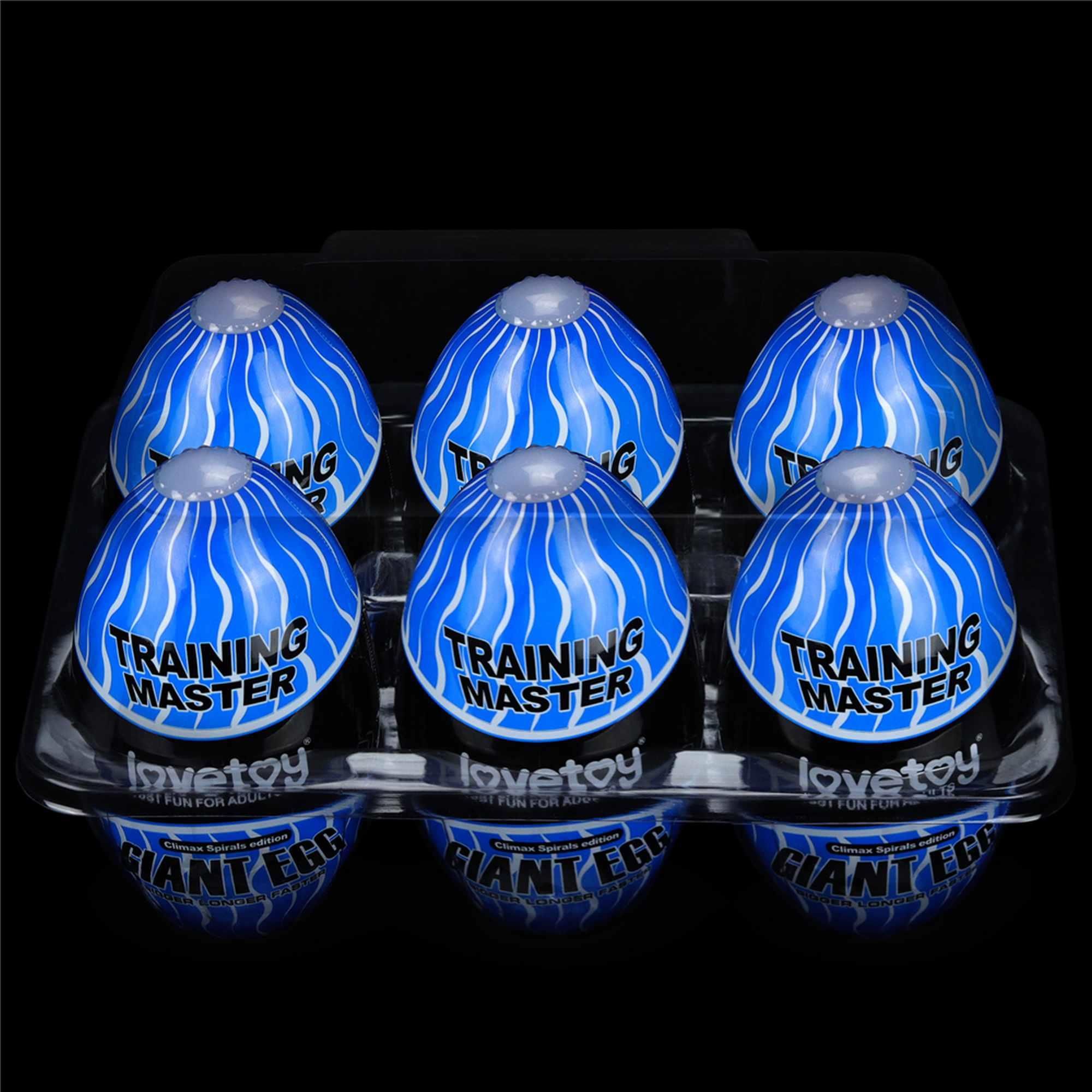 Мастурбатор яйцо LoveToy Giant Egg Grind Spirals Edition (прозрачный)