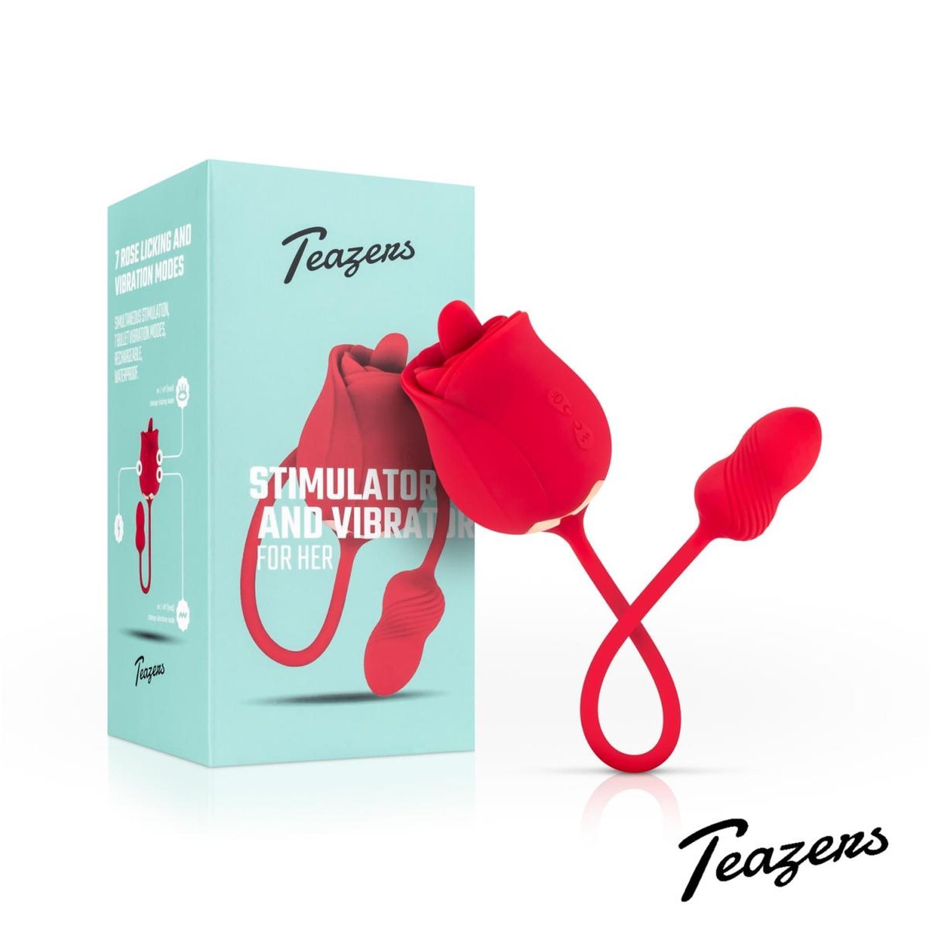 Вибратор Teazers Rose, 32 см (красный)