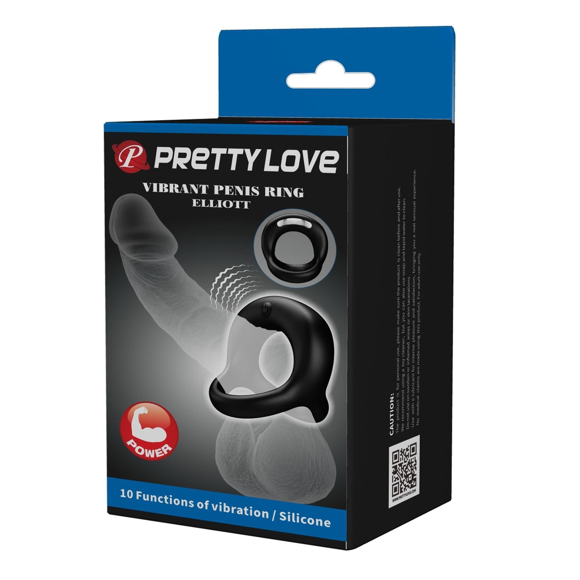 Эрекционное кольцо Pretty Love Elliott, 6.4 см (черный)