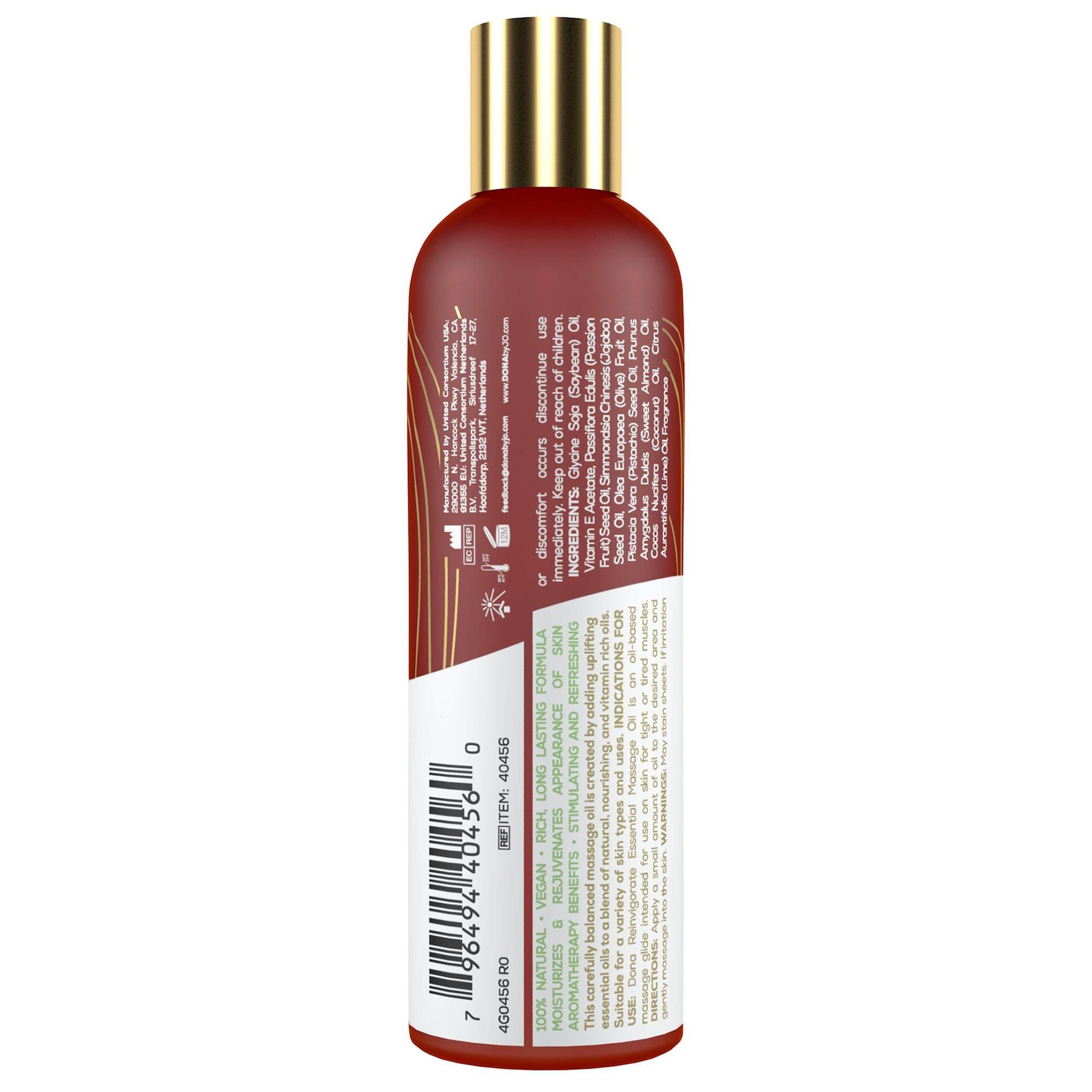 Натуральное масло для массажа Dona Reinvigorate Coconut & Lime, 120 мл