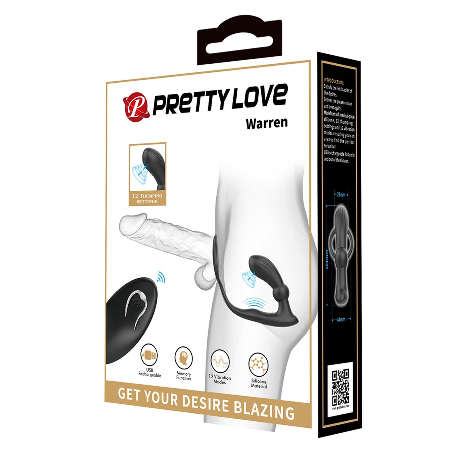 Стимулятор простаты Pretty Love Warren, 17 см (черный)